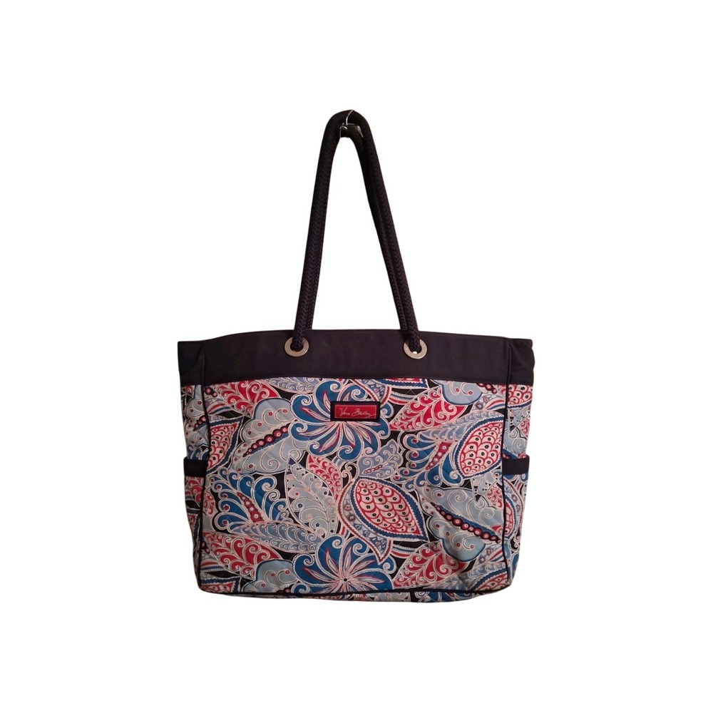 Vera Bradley Large Tote Bag Paisley Carry All Shoulder tropical travel purse